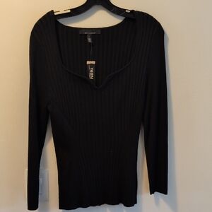 White House Black Market V-Neck Black Sweater